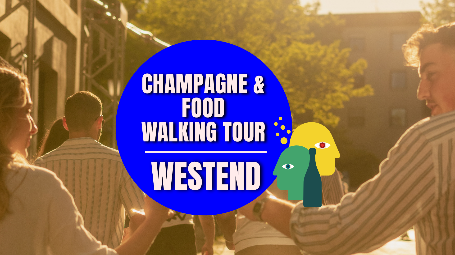 Champagne trinken im Westend bei Sonnenuntergang